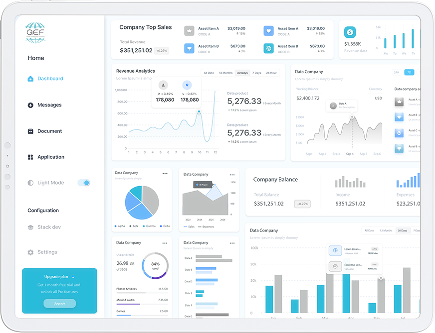 GEF Dashboard Interface